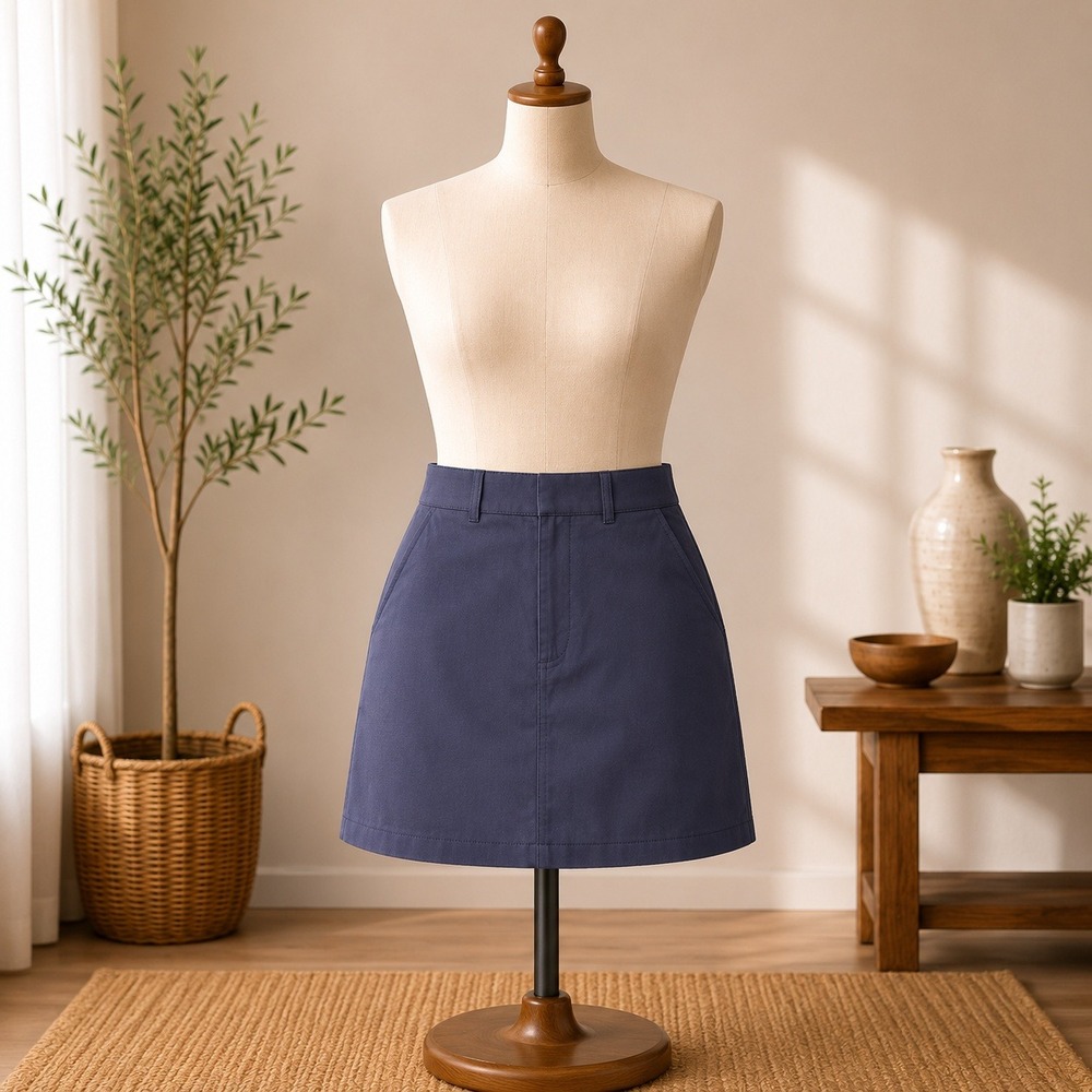 NWT‎ Elodie Mini Skirt Womens Small Navy Blue A-Line Tailored ELBE1316